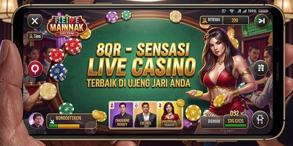 Tampilan gameplay Live Casino yang mendebarkan di 8QR.