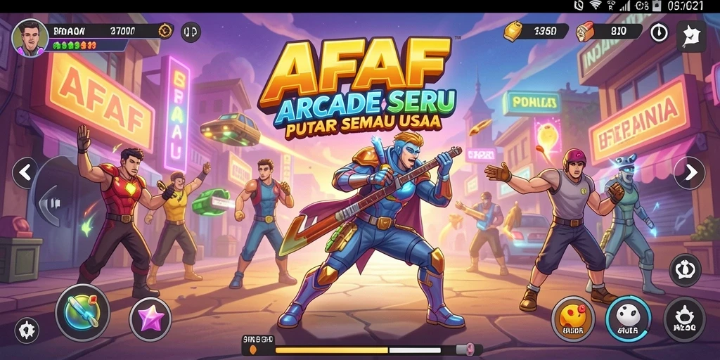 Tampilan gameplay AFAF yang penuh warna dan seru.