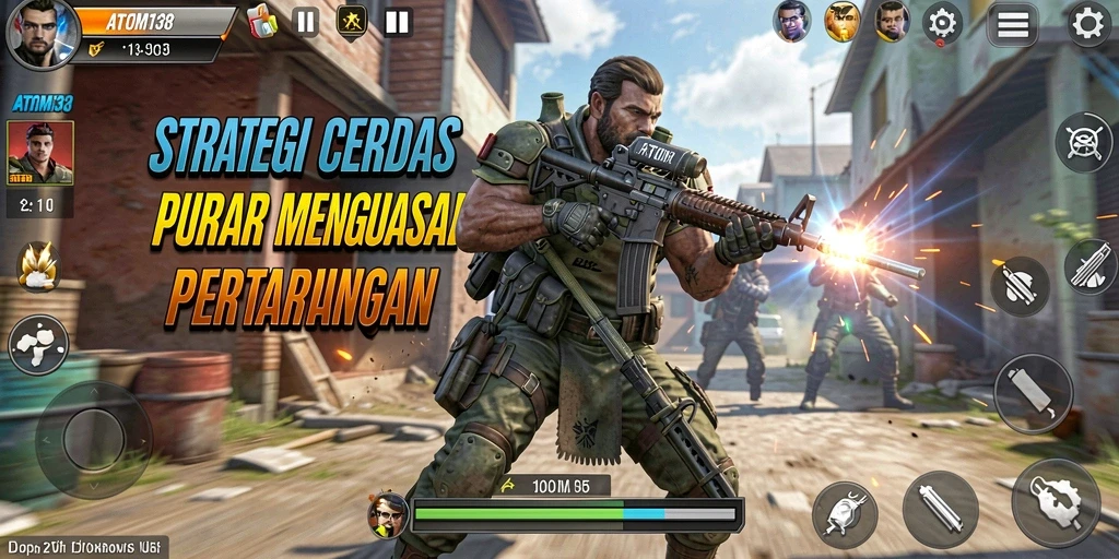 Tangkapan layar ATOM138 menunjukkan pertarungan strategi yang mendebarkan.