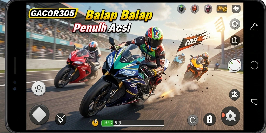 Tampilan menarik dari gameplay balap motor di GACOR305.