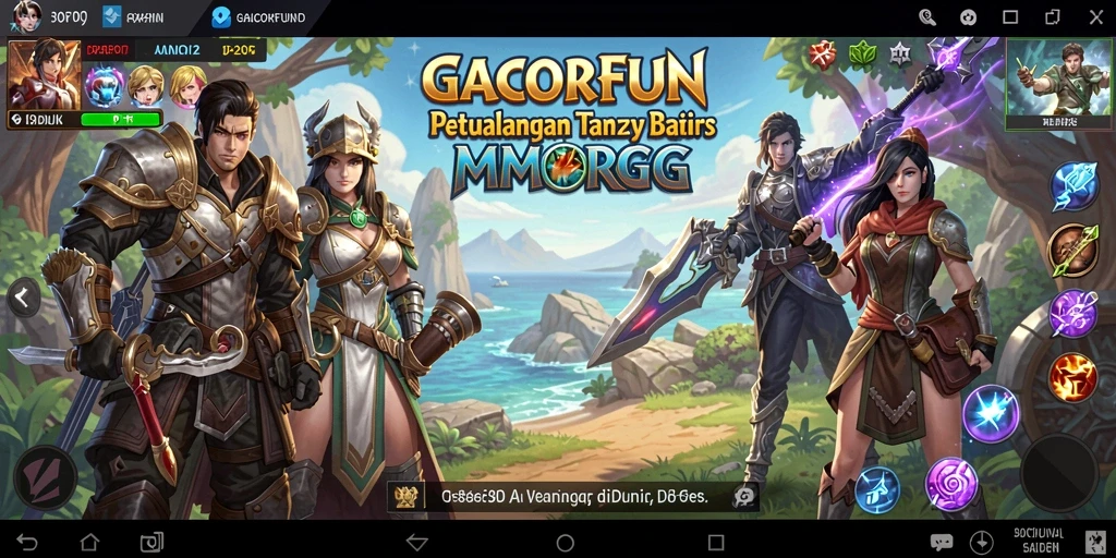 Screenshot gameplay GACORFUN dengan aksi pertempuran seru di dunia MMORPG.