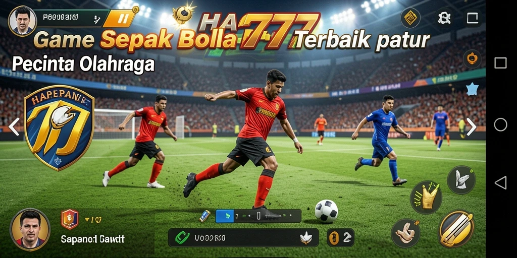 Tampilan gameplay HARAPAN777 menampilkan aksi sepak bola yang seru dan dinamis.