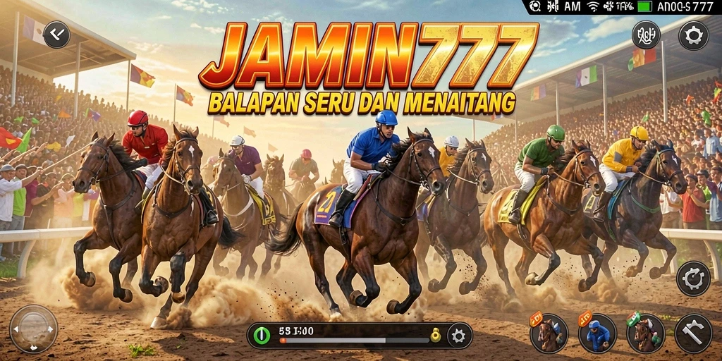 Tampilan gameplay seru dalam balapan mobil di JAMIN777.