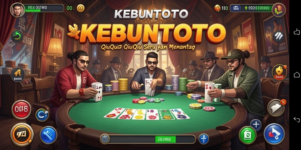 Tampilan seru game KEBUNTOTO dengan elemen QiuQiu.