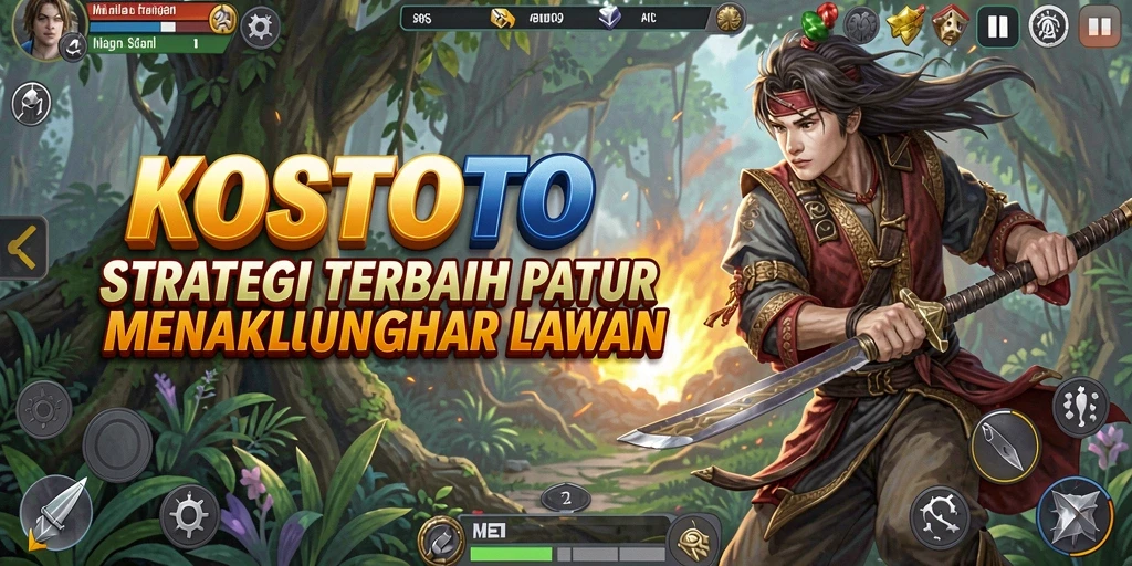 Screenshot gameplay KOSTOTO dengan strategi pertempuran yang menegangkan.