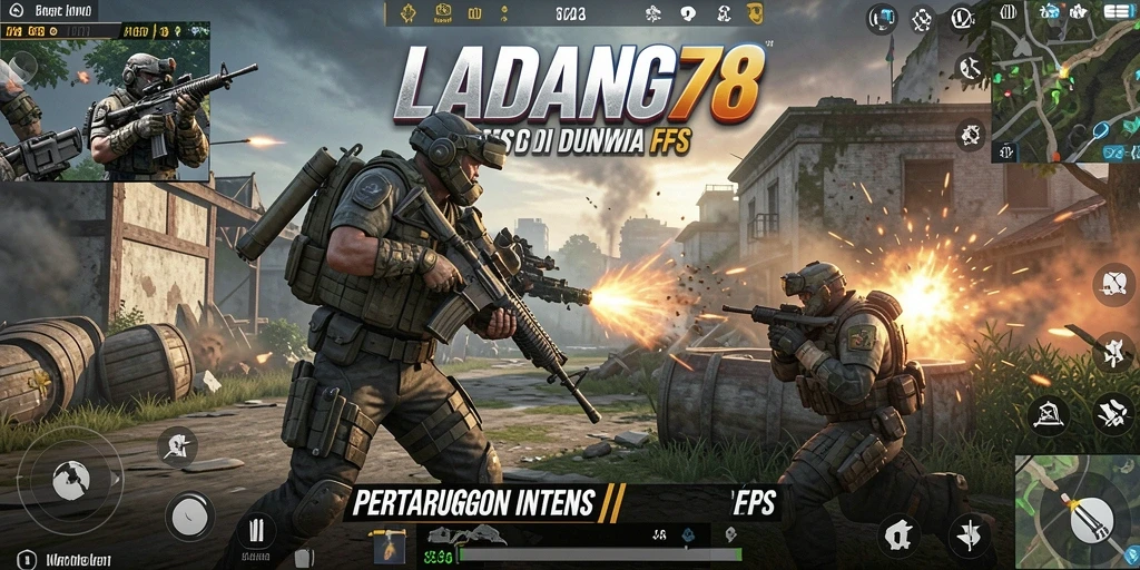 Screenshot gameplay <strong>LADANG78</strong> menunjukkan aksi tembak-menembak yang mendalam.
