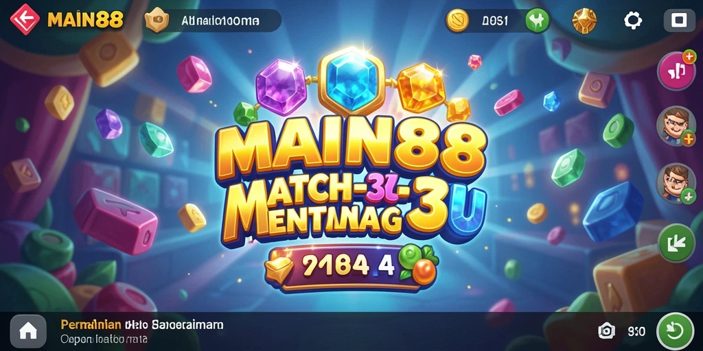 Tampilan gameplay utama MAIN88 dengan elemen Match-3 yang menarik.