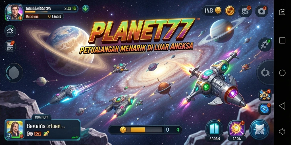 Tampilan gameplay PLANET77 yang penuh aksi dan warna-warni khas Arcade.