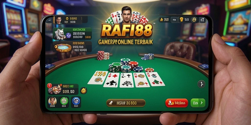 Tampilan gameplay menegangkan di RAFI88 dengan pemain poker dari seluruh Indonesia.