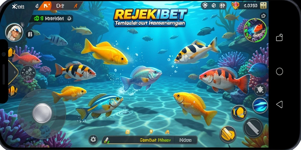 Tampilan gameplay seru dalam REJEKIBET menembak ikan.