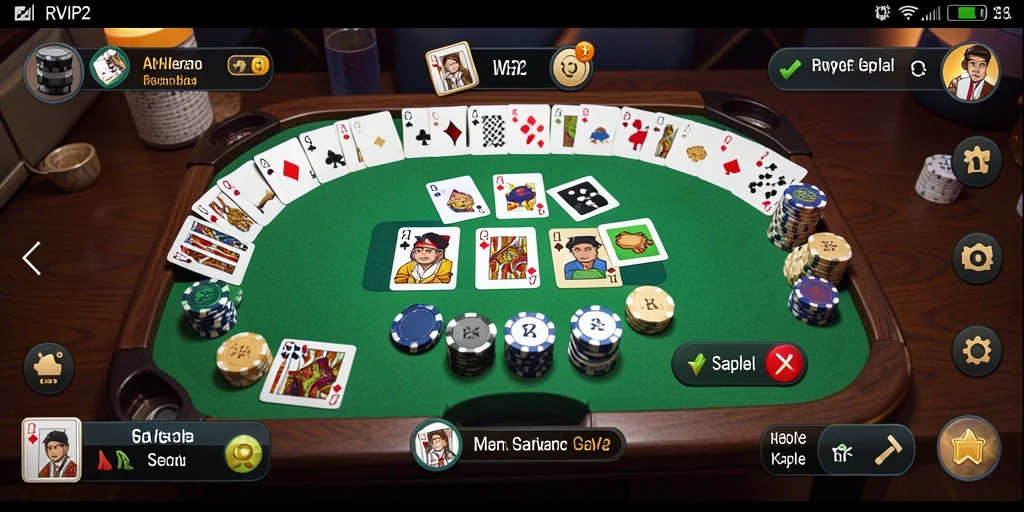 Tampilan screenshot utama RVIP2 menunjukkan gameplay Gaple yang menyenangkan.