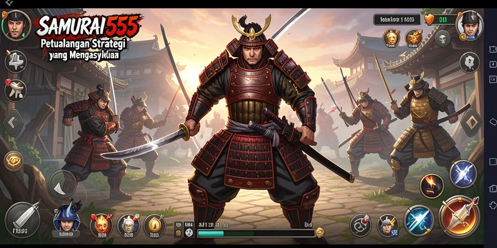 Gameplay SAMURAI555 menampilkan aksi samurai yang epik dan mendebarkan.