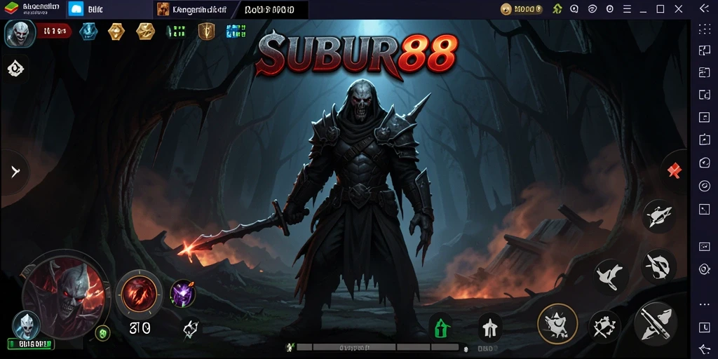 Screenshot gameplay SUBUR88 yang menampilkan suasana Horror yang mencekam.