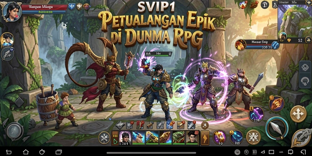 Tangkapan layar utama SVIP1 menampilkan aksi pertarungan RPG yang epik.