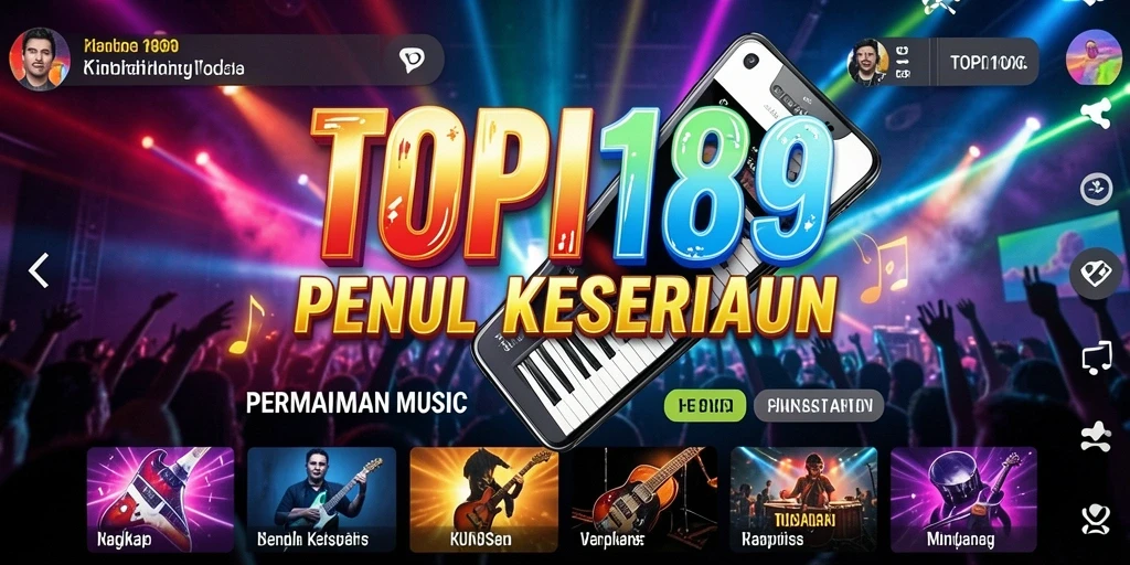 Tampilan gameplay TOPI189 menampilkan keseruan bermain musik dengan teman.