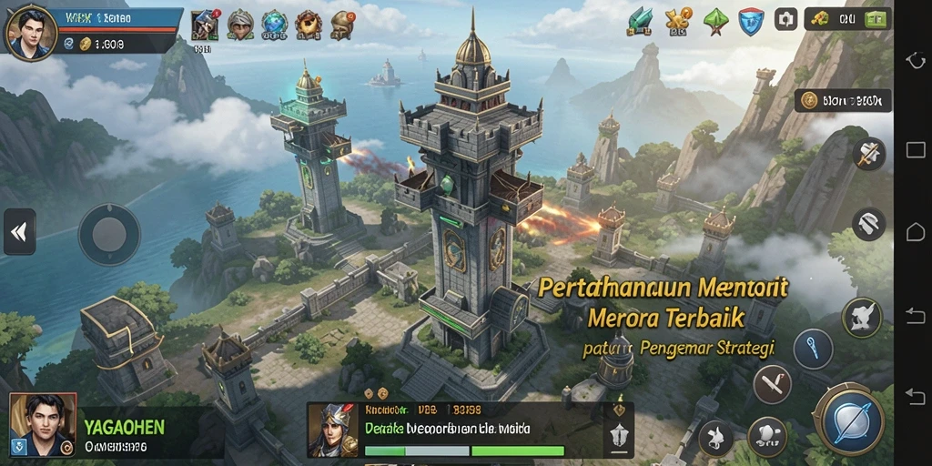 Tampilan menarik dari gameplay YAGAOHEN dalam aksi pertahanan menara.